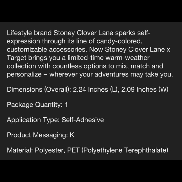 STONEY CLOVER LANE x TARGET LETTER STICKER PATCH Letter- P, Preppy - Picture 11 of 12